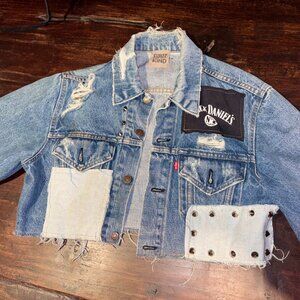 Furst of a Kind Jack Daniels Crop Denim Jacket